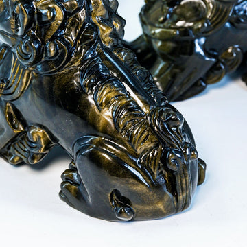 Golden Sheen Obsidian Lion